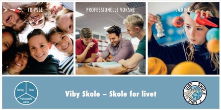 Collage fra Viby Skole med børn og voksne